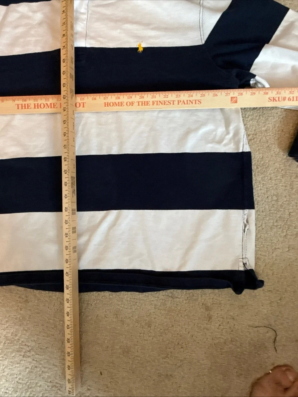 Vtg Ralph Lauren Men’s Navy and White Striped Rugby Polo Preppy | Men's 3XB